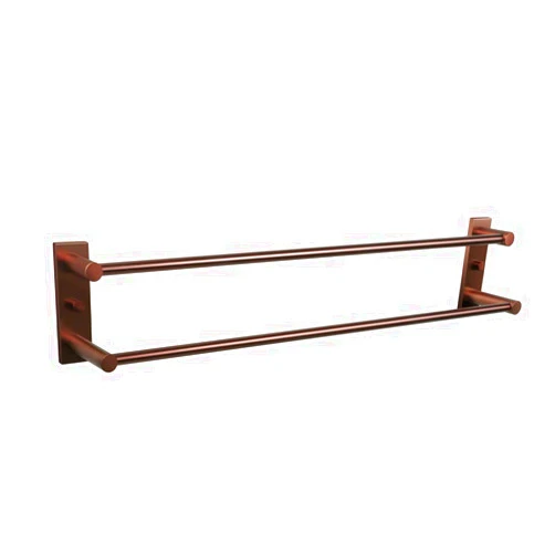 CGMIA Double Bar Towel Rack No Drilling Self Adhesive Wall Mounted Stainless Steel 25.4 Inch Double Towel Bar Towel Shelf Hotel Towel Bar Towel Rack LT-92003 Brown