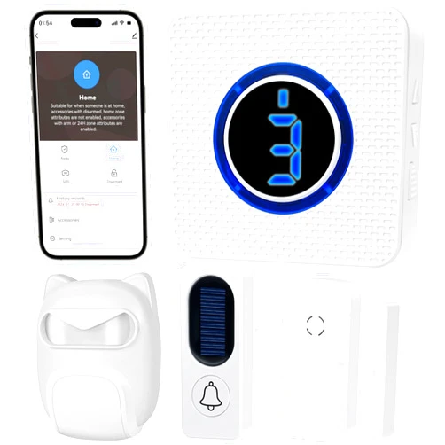 Shaogax Driveway Alarm, 2.4G WiFi Wireless Doorbell Motion Sensor Alarm, Window and Door Protection, Compatible with TUYA/Smart Life Home Security System