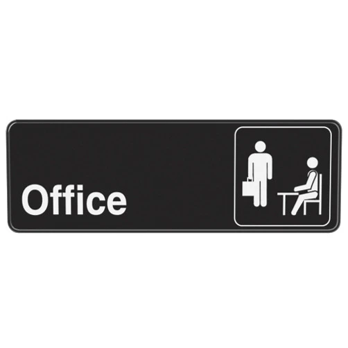 Hillman 841754 Black and White Plastic Self-Adhesive Office Sign (3