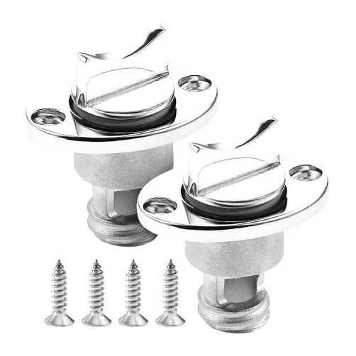 Yetaha Marine Boat Drain Plug, 2 Pack Stainless Steel Kayak Drain Plug Kit, Oval Garboard Transom Boat Plugs Fits 1