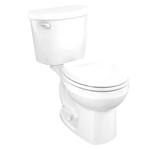 American Standard 607DA001.020 Colony 3 Two-Piece Toilet with Slow-Close Seat and Wax Ring, Round Front, Standard Height, White, 1.28 gpf