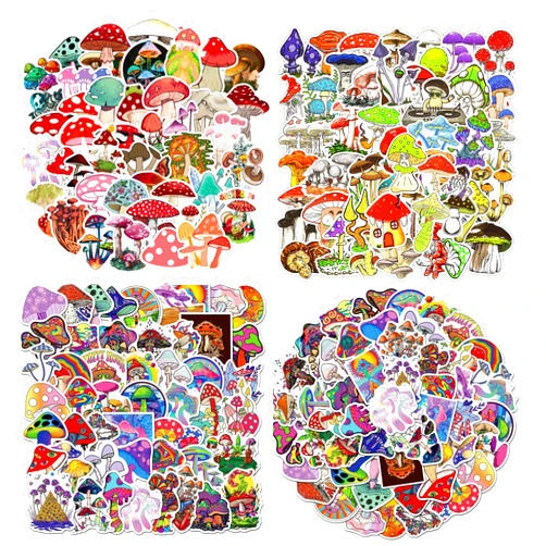 Apresolar Mushroom Stickers Pack -200PCS Mushroom Agaric Aesthetic Waterproof Decorations Sticker for Laptop Jouraling Scrapbook Bicycle Without Repeat