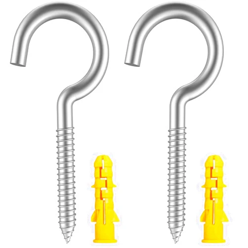 ZUSFUL VANFLY 35-Piece Stainless Steel Ceiling Cup Hook Kit - Screw Hooks, Ring Screws for Home, Office & Outdoor Use - Lighting Hook Racks, Self-Tapping Hooks (2