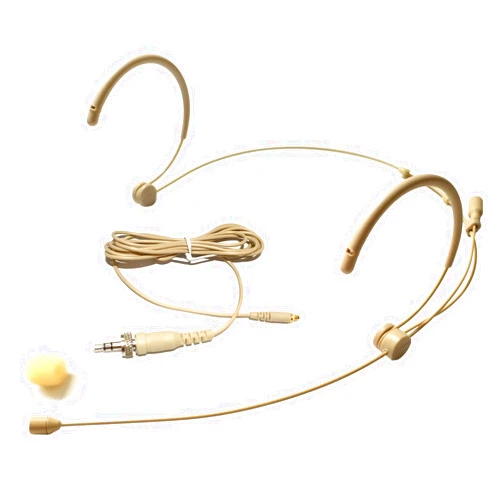 YPA MICROPHONES Microdot 4016 Headset Headworn Microphone for SENNHEISER Wireless System- Detachable Cable with 3.5mm Screw Locking Plug - Omidirectional Mic