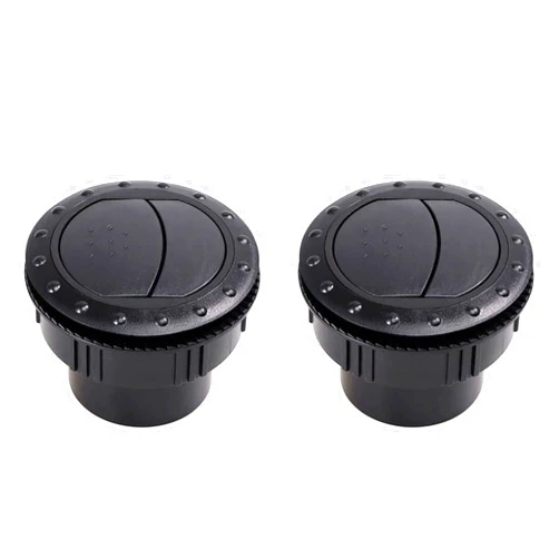 ALEOED 2 Pieces Dashboard Air Conditioning Deflector Outlet Vent Exhaust Grille Side Roof Round Air Ventilation Outlet Black for Car RV ATV A/C 60mm/2.3in