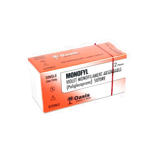 Generic Oasis Monofyl (Poliglecaprone) Synthetic Absorbable Monofilament Suture, 2-0, (FS-1) 3/8 24mm Reverse Cutting Needle, 75cm