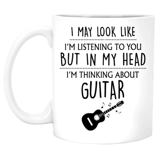 Q.PaddyShops Guitar Gift, Guitar Mug, Funny Guitar Gifts For Him, Men, Dad, Gift For Guitarist, Guitar Player, Playing My Guitar Coffee Mug 11oz MUG-FEDUYRY6ZZ-11oz