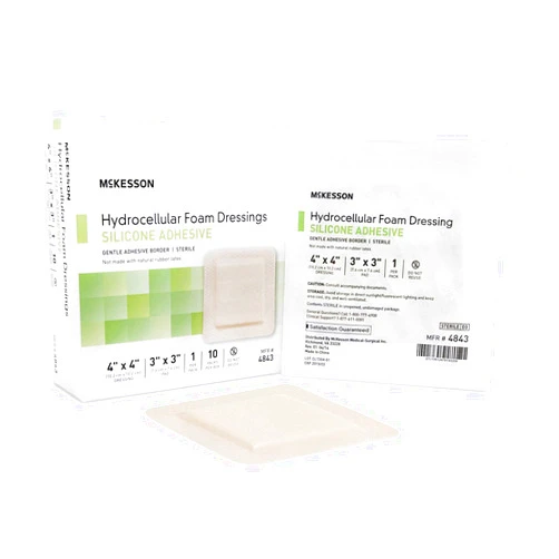 McKesson Hydrocellular Foam Dressing Silicone Adhesive Border 4 X 4