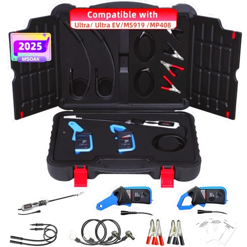 Autel MaxiSys MSOAK Oscilloscope Accessory Kit Compatible with The MaxiFlash VCMI Scanner Ultra MS919 Ultra EV & MP408 Support 65A/650A AC/DC Clamp HT Extension Lead Battery Clip with Carrying
