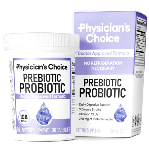 Physician's CHOICE Prebiotic-Probiotic - Multi-Strain Probiotics & Synergistic Prebiotics -Designed for Digestive Health, Supporting Gut Microbiome - Powerful PrePro for Gut Health - for Women & Men