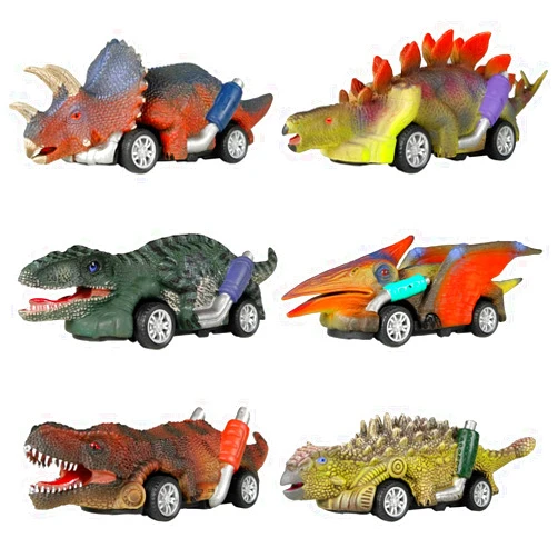 DINOBROS Dinosaur Toy Pull Back Cars,6 Pack Dino Toys for 3 Year Old Boys Girls and Toddlers,Boy Toys Age 3,4,5 and Up,Pull Back Toy Cars,Dinosaur Games with T-Rex