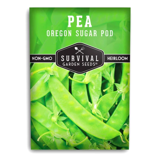 Survival Garden Seeds -Oregon Sugar Pod II Pea Seed for Planting - Packet with Instructions to Plant and Grow Delicious Snow Peas in Your Home Vegetable Garden - Non-GMO Heirloom Variety