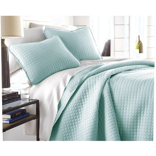 Southshore Fine Living, Inc. Full/Queen Quilt Bedding Set, Microfiber Quilts Queen Size, Stain & Pet Hair Resistant Bedding, Coverlet Queen Size/Full Size, Quilt Set with 2 Pillow Shams, Sky Blue