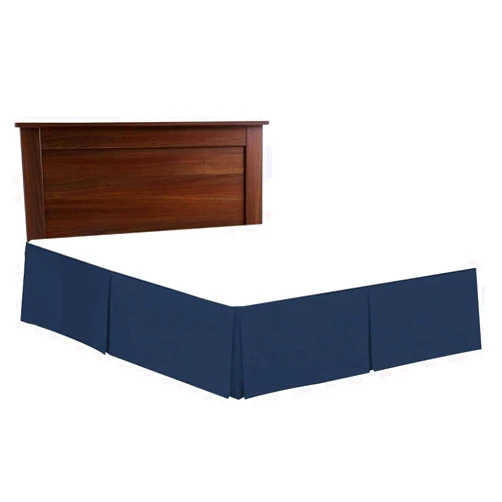 RAJVEER TEXTILE Split Corner Bed Skirt 15 Inch Drop Microfiber Luxurious & Easy to Wash Wrinkle & Fade Resistant - (Navy Blue, Twin-XL (15