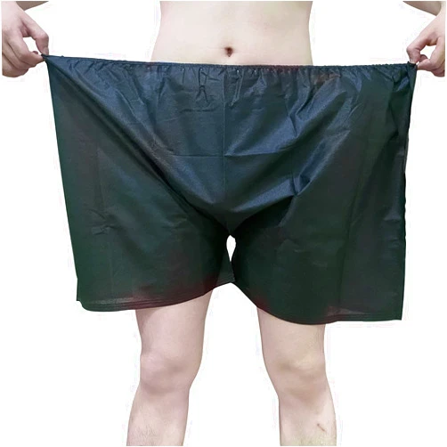 Starrise 50 Pcs Disposable Paper Shorts Medical Salon unisex Black Boxer Shorts Nonwoven Exam Massage Spa Underwear