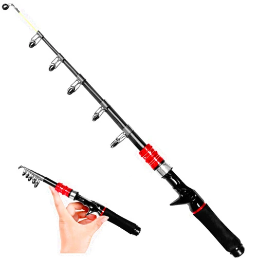EHERDM Telescopic Fishing Rod Mini Portable Pole for Saltwater and Freshwater Lightweight and Compact Spinning Rods