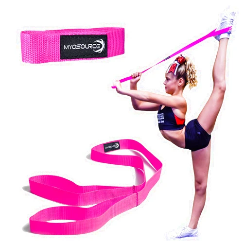 Myosource Kinetic Bands Cheerleading Flexibility Stunt Strap - Improve Stretching and Stunts for Cheer Dance Gymnastics & Physical Therapy – Stocking Stuffers Present for Kids Girls Adults - 12 Colors