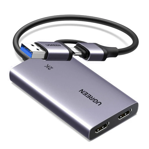 UGREEN 2K@30Hz HDMI Capture Card, 4K@30Hz Passthrough Video Capture Card USB 3.0 Full HD 1080P 60FPS with Low Latency for Streaming Gaming, Recording, Compatible with Switch, PS5, Xbox, PC, Mac, Phone