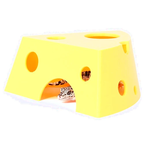 CRITTZOO Cheese Cave Reptile Hide, Leopard Gecko Tank Accessories Fit Corn Snake Ball Python Hermit Crab Hamster Tarantula - Medium