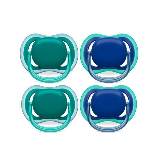 AVENT Philips Avent Ultra Air Pacifier - 4 x Light, Breathable Baby Pacifiers for Babies Aged 6-18 Months, BPA Free with Sterilizer Carry Case, SCF085/52