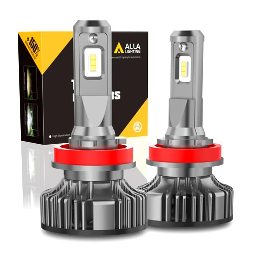 Alla Lighting H8 H11 LED Fog Lights Bulbs or DRL, 6000K Xenon White H16 Lamps for Cars, Trucks, SUVs