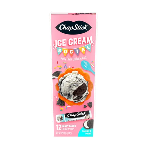 ChapStick Icecream Social Cookies & Cream Party Pack 12CT .15OZ