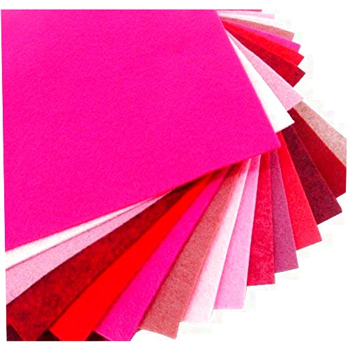 Over the River Felt 15 Pinks Reds Valentine 9X12 inch Merino Wool Blend Felt Sheets Collection - OTR felt