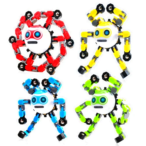 ASIOWELY 4 PCS Transformable Fidget Spinners Toys for Kids and Adults Stress Relief Autism Sensory Toy for Boys Teens for 8-12 Cool Fingertip Gyros Birthdays Easter Gifts for Party Favors Travel Toys