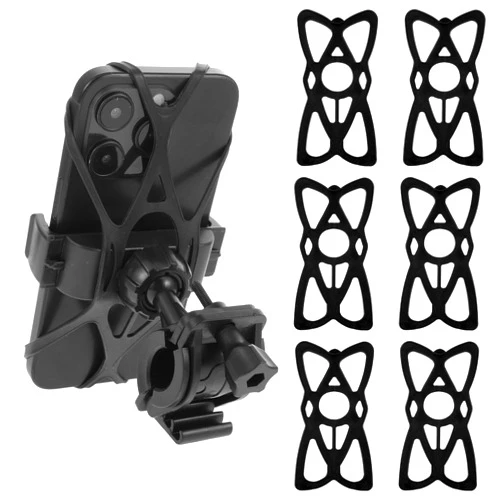 YUXIANLB 7 Pack Motorcycle Phone Mount X Grip Tether, Replacement Silicone Rubber Security Bands for Bike Phone Holder, Universal Cell Phone Mount for Motorcycle, Bike, Bicycle, Handlebar (Black)