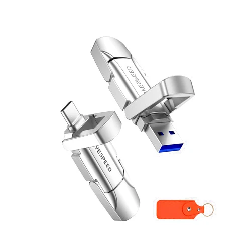 MOVE SPEED 256GB USB 3.2 Solid State Flash Drive 400MB/s High Speed Type C USB Drive USB Gen 2 Thumb Drive Compatible with iPhone 15, 16 Series/Android Phone/MacBook/Audio/Smart TV