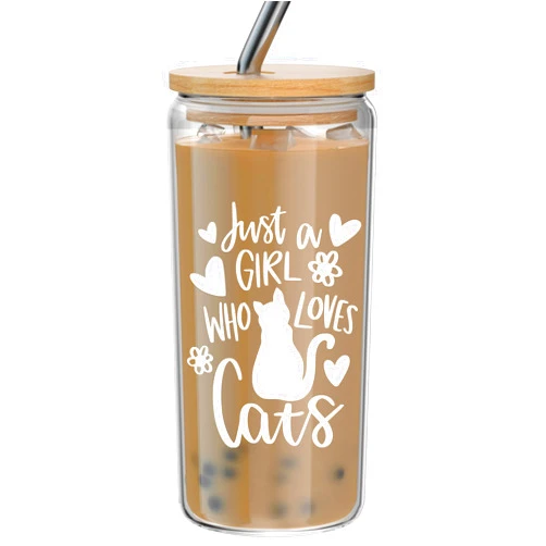 Ayemol Cute Cat Gifts for Cat Lovers, Unique Mothers Gift for Cat Stuff, Crazy Cat Lady, Cat Mom, Cat Merch, Funny Cat Themed Gifts for Women, Best Friend, BFF, Coworkers, Large 20oz Glass Coffee Cups