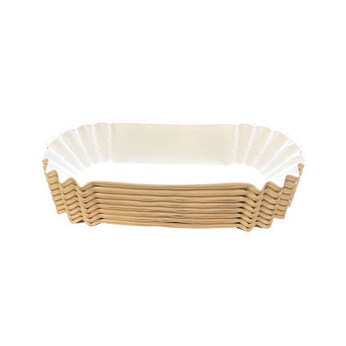 bark and lindy Paper Hot Dog Tray Heavy Weight Fluted White Paper 6