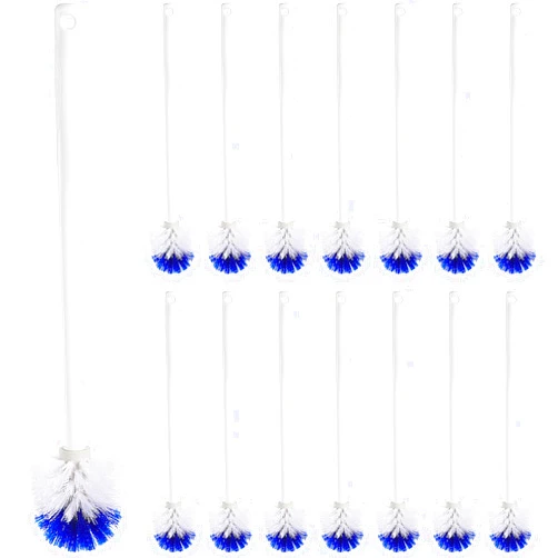 Willinglong 15 Pcs 18.5 Inch Toilet Bowl Cleaner Durable Toilet Brush Bathroom Cleaning Brush with Hook Hole Design Compact Size Toilet Scrubber Brush without Holder for Bathroom Household Cleaning