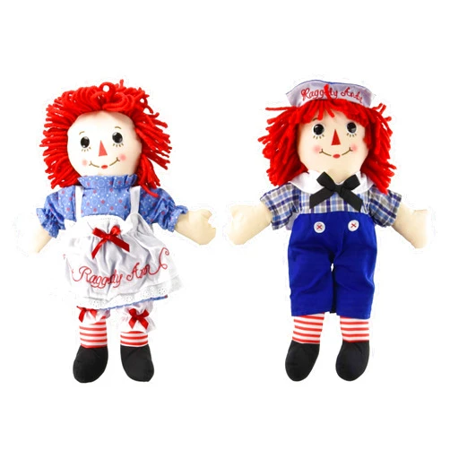 Aurora Bundle of 2 Aurora Dolls - Large 16'' Classic Raggedy Ann and Raggedy Andy