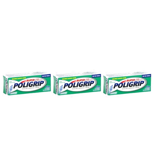 Poligrip Super Poligrip Denture Adhesive Cream 0.75 Oz Travel Size (Pack of 3)