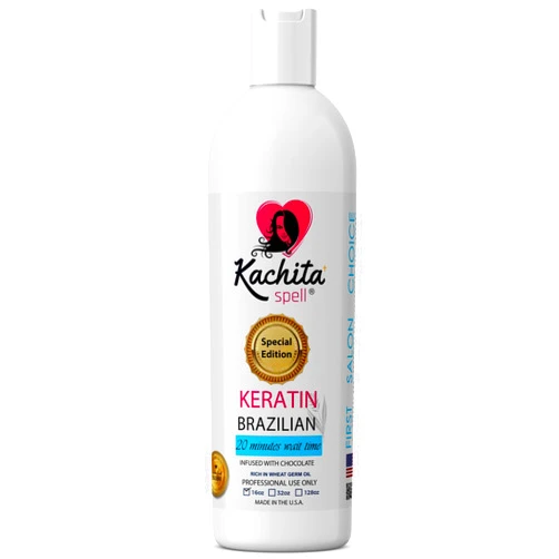 Kachita Spell New Brazilian Keratin Hair Treatment Chocolate LONG Lasting Keratin Treatment with Argan Oil Straightening Smoothing Professional Results All Hair Types Made in USA 16 floz