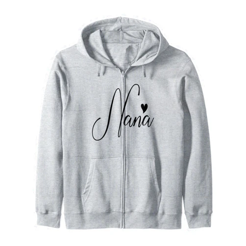 Gifts for Her Co. Nana Heart For Grandma Women Christmas Grandparents Day Zip Hoodie