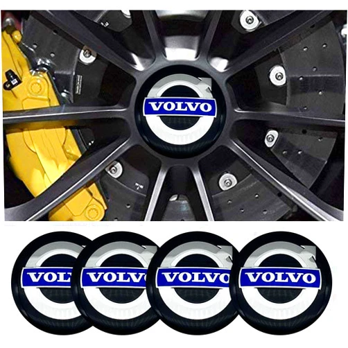 Zbosrma 4pcs Fit Volvo Car Logo 2.22inch ABS Material Wheel Center Cap Sticker Wheel Emblem Badge Logo Stickers for Volvo Accessories (Blue)
