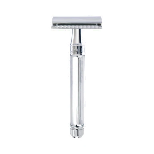 Edwin Jagger DE89LBLAMZ Classic Double Edge Manual Eco-Friendly and Reusable Safety Razor for Men and Women for Shaving Cream or Soap (Lined)
