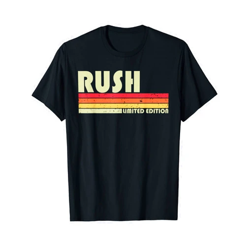 Customized Last Name Gifts Family Christmas Team RUSH Surname Funny Retro Vintage 80s 90s Birthday Reunion T-Shirt