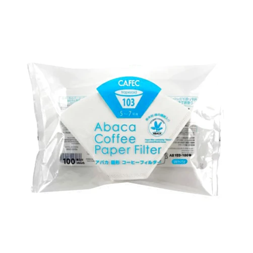CAFEC Trapezoid 103 | Cup 5-7 | Abaca Trapezoid Paper Filter | AB-103/100W
