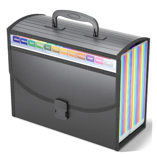 MARATI 25 Pockets Expanding File Folders,Portable File Organizer with Handle,Accordion Filing Box.Visible Window for Quick Lookup,A-Z and Month Tabs Included.A4/Letter Size Documents Papers Bills Organizer