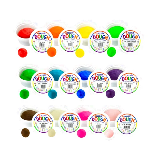 Hygloss Play Modeling Dough - 12lb. Dough Unscented - Safe & Non-Toxic for Kids Arts & Crafts - Party Favors - Classroom Supplies, 12 Assorted Colors