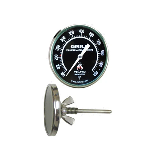 Tel-Tru BQ225 Barbecue Grill Thermometer, 2 inch dial and 2.13 inch stem