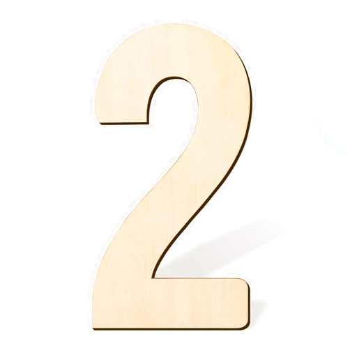 LUTER 17 Inch Blank Wooden Number 2 Unfinished Wood Slices Sign Board for DIY Craft Projects Home Sign Wall Birthday Wedding Party Decoration (2)