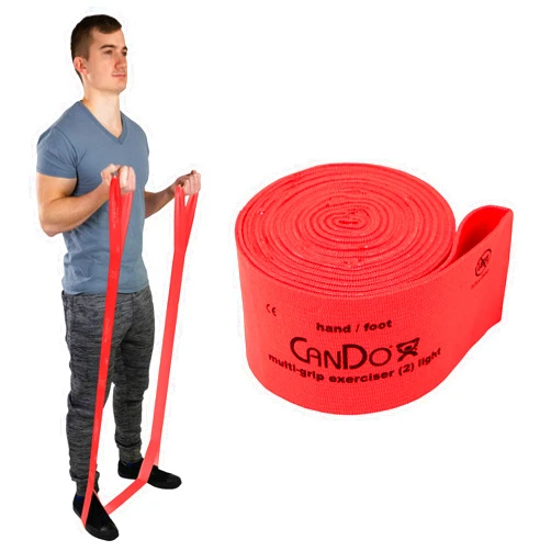 CanDo Multi-Grip 6 Foot Exercise Resistance Band with Hand/Foot Loops for Total Body Workouts, Training, Rehab, Stretching and Therapy