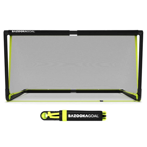 BazookaGoal Original Solid Frame Pop Up Goal - Folding Mini Soccer Goal for Kids and Adults - Portable Goal Post - Easy to set-up & Steady - 6 x 3 ft