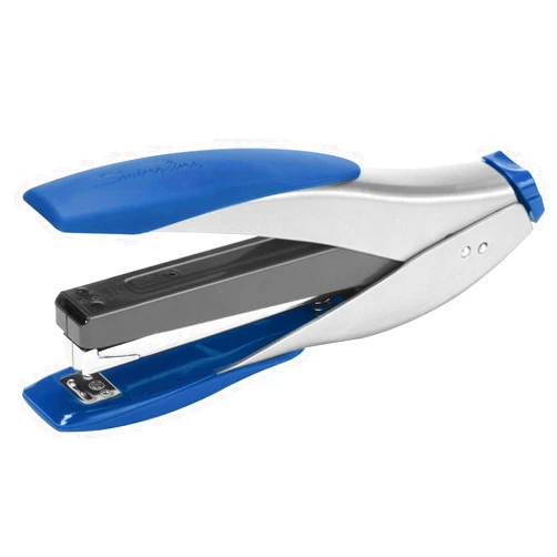 Swingline Stapler, SmartTouch Desktop Stapler, Reduced Effort, 25 Sheets, Full Strip, Silver/Blue (S7066525)