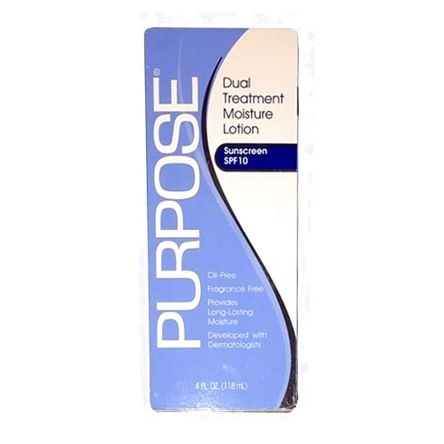 PURPOSE Dual Treatment Moisture Lotion, SPF 10,4 Fl Oz (Pack of 3)