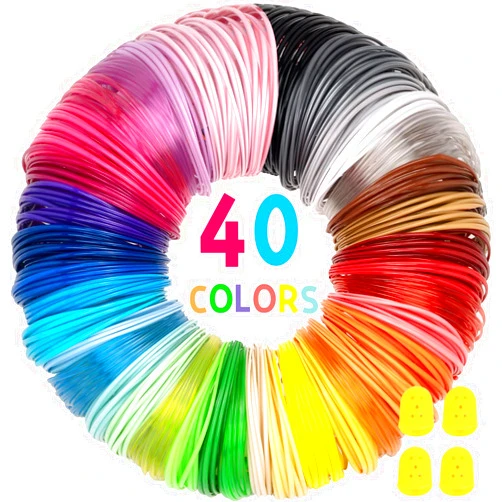 Dynta 3D Pen Filament Refills 40 Colors, 10 Ft Per Color Total 400 Ft 1.75mm PLA 3D Doodler Pen Refills for Create Model Art Compatible with Most 3D Printing Pens